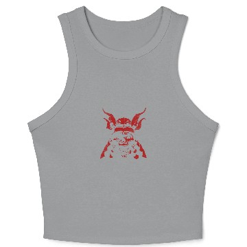 Discover Samurai Demon Face - Red Crop Tank Top