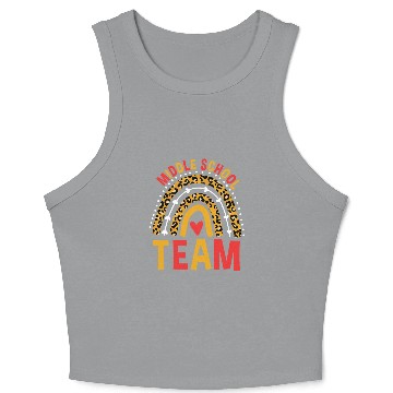 Discover Leopard Rainbow Back To School Middle School Team Crop Tank Top