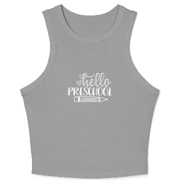 Discover Back to School Hello Preschool Student Teacher Crop Tank Top