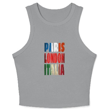 Discover Paris Italia London Crop Tank Top