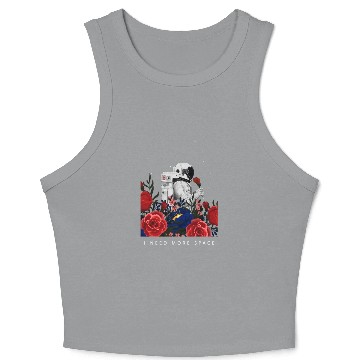 Discover Cool space astronaut holding flowers Crop Tank Top