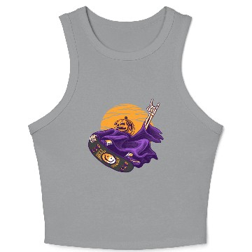 Discover GRIM REAPER SKATEBOARD Crop Tank Top