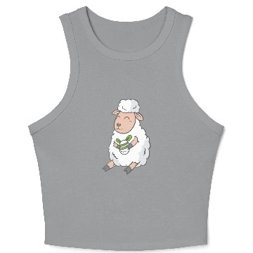 Discover Cute Easter Egg Happy Animal Sheep Gift Crop Tank Top