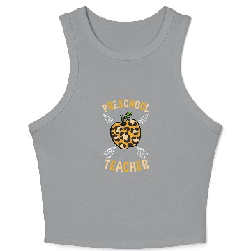 Discover Preschool Back To School Teacher Leopard Print Crop Tank Top
