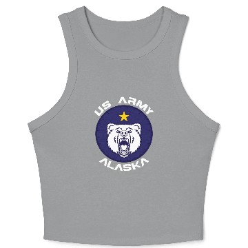 Discover Us Army Alaska Polar Bear Patch Crop Tank Top