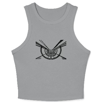 Discover Geometric Lines Hull Circle View Crop Tank Top