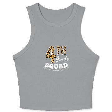Discover 4th Grade Squad Leopard 4th Grade Teacher Crop Tank Top
