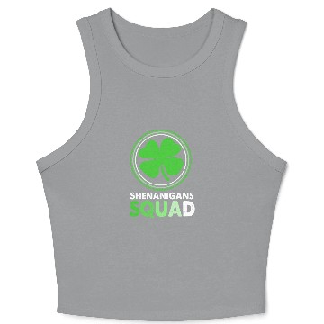 Discover St Patrick Day Clover Shenanigans Squad Crop Tank Top