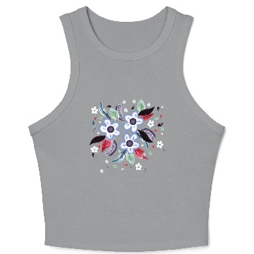 Discover Colorful summer flowers Crop Tank Top