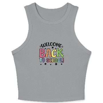 Discover Welcome Back to School Student Teacher Colorful Crop Tank Top