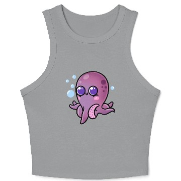 Discover Kawaii Octopus For Octopus Lover Crop Tank Top
