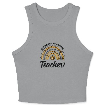 Discover Leopard Print Elementary School Teacher Rainbow Crop Tank Top