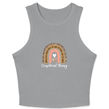 Discover Funny Occupational Therapy Leopard Rainbow OT Crop Tank Top