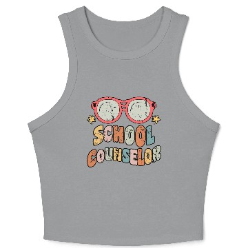 Discover School Counselor Groovy Retro Crop Tank Top