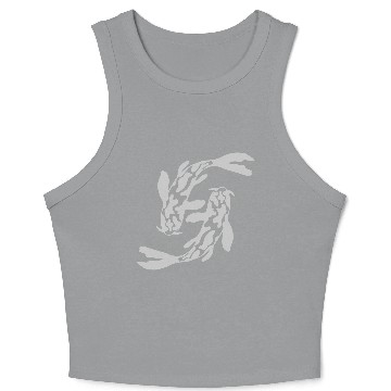 Discover design 2 koi fish Crop Tank Top