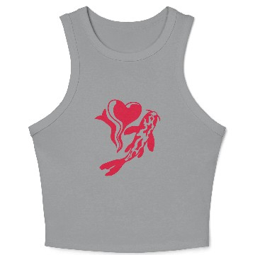 Discover koi fish I Love Crop Tank Top