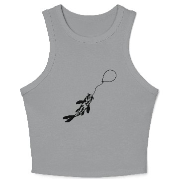 Discover fishing koi fish balloon Crop Tank Top