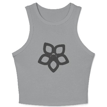 Discover Metallic Silver Abstract Flower Cutout Petals Crop Tank Top