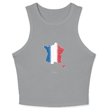 Discover Stylized France Map Crop Tank Top