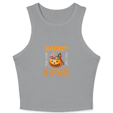 Discover Candy Countdown, spooky Halloween, Trick or Treat Crop Tank Top