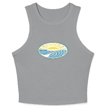 Discover Surf Sunrise Oval Crop Tank Top