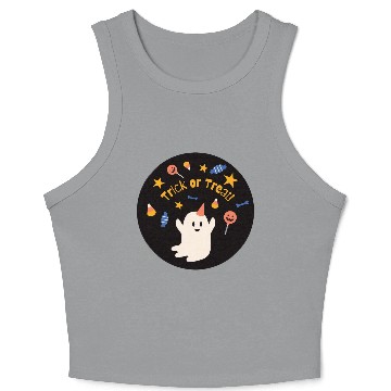 Discover Cute Halloween ghost Crop Tank Top