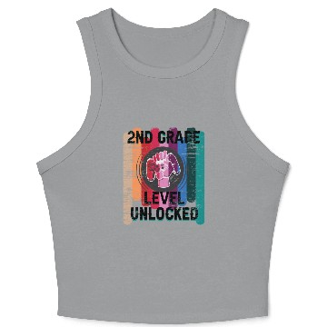 Discover 2nd Grade Level Unlocked School Boy Crop Tank Top