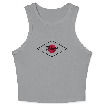 Discover Tokyo Japan Badge Crop Tank Top