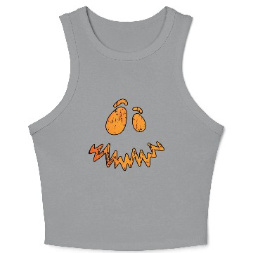 Discover Jack O Lantern Scary Carved Pumpkin Face Crop Tank Top