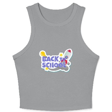 Discover Back to School Sticker Crop Tank Top