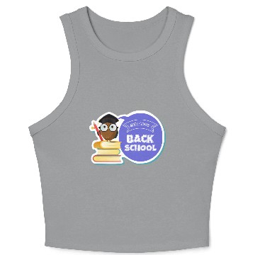 Discover Back to School Sticker Crop Tank Top