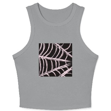 Discover Pastel Pink Spider Web Retro Illustration Crop Tank Top