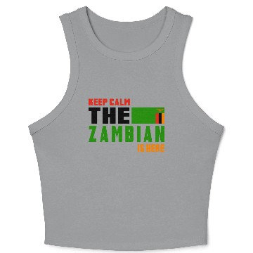 Discover Keep calm Zambia flags design Crop Tank Top