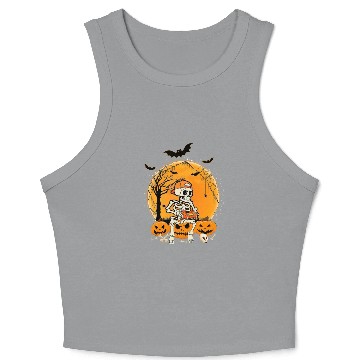 Discover Halloween BonePumpkin Crop Tank Top