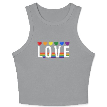 Discover Love Rainbow Heart Pride LGBT Crop Tank Top