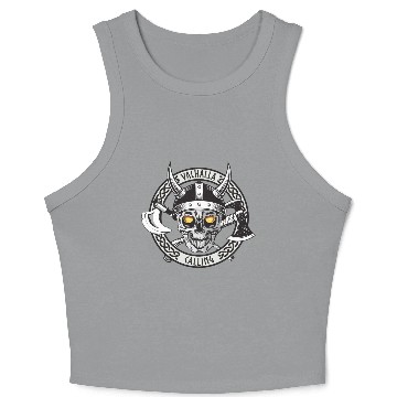 Discover Valhalla Calling Skull And Axes Crop Tank Top