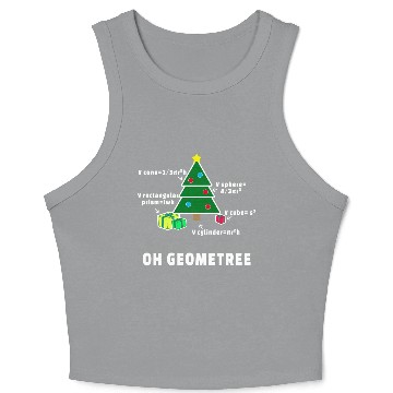Discover Oh Geometree Christmas Tree Math Teacher Geometry Crop Tank Top