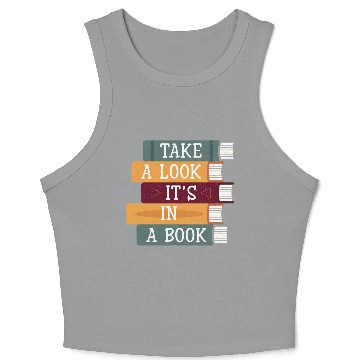 Discover Take A Look It's A Book Retro Rainbow Reading Crop Tank Top