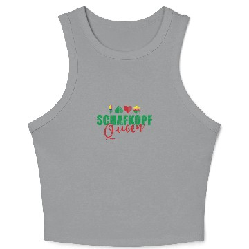 Discover Schafkopf Queen Card Game playing Card Crop Tank Top