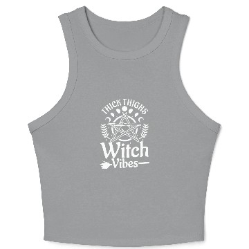 Discover Thick Thighs Witch Vibes Crop Tank Top