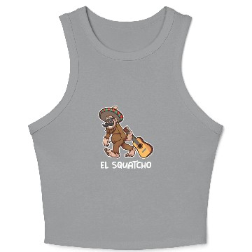 Discover El Squatcho Funny mexican guitar sasquatch Crop Tank Top