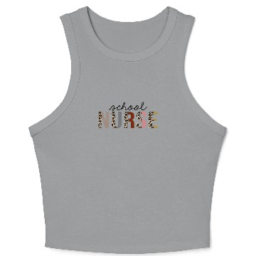 Discover school nurse Leopard Print Funny Crop Tank Top