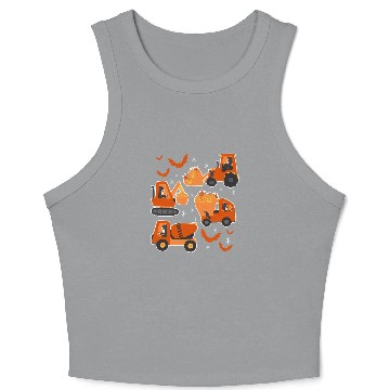Discover Spooky Construction Vehicles Halloween Crop Tank Top