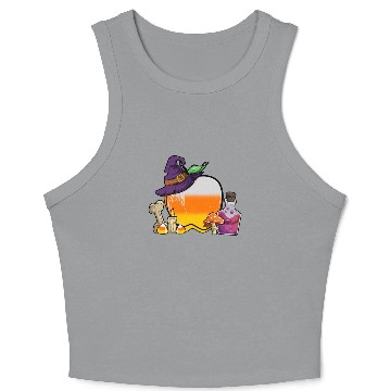 Discover Halloween Candy Corn Apple Crop Tank Top
