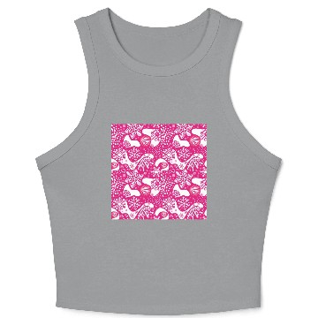 Discover Abstract Pink Winter Pattern Crop Tank Top