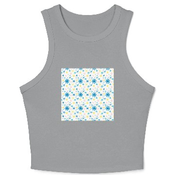 Discover Modern Snowflakes Pattern Colorful Crop Tank Top