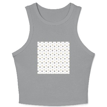 Discover Modern Snowflakes Pattern White Gold Crop Tank Top