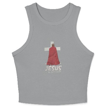 Discover Jesus Is My Superhero Crop Tank Top