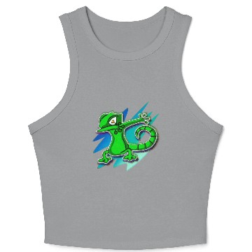 Discover Dabbing Gecko - Jack O Lantern Eyes Crop Tank Top