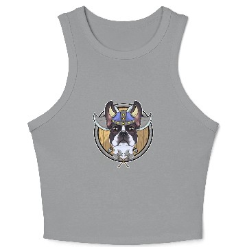 Discover Boston Terrier I Valhalla I Viking Crop Tank Top